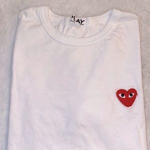 white comme de garcons shirt